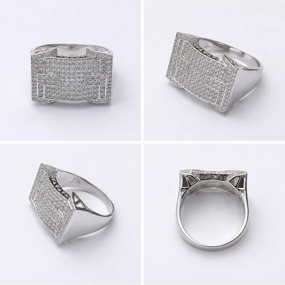 925 Sterling Silver 2.00CT MOISSANITE Men’s Ring Size 11 Or 12